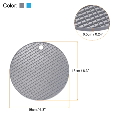 Unique Bargains Silicone Heat Resistant Non-slip Flexible Trivet Mats Light Gray, Blue 2 Pcs 3 Unique Bargains Silicone Heat Resistant Non-slip Flexible Trivet Mats Light Gray, Blue 2 Pcs