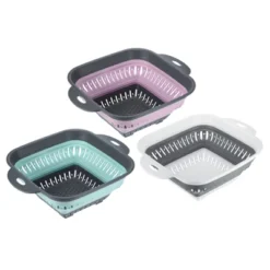 Unique Bargains Pasta Veggies Kitchen Collapsible Food Colander With Extendable Handle 3 Pcs -Kitchen Tools Shop GUEST f1e0fedd 5de5 458a 8176 7708353ad6a8