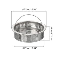 Unique Bargains Stainless Steel Mesh Rust-Proof With Handle Kitchen Sink Strainer 1 Pc