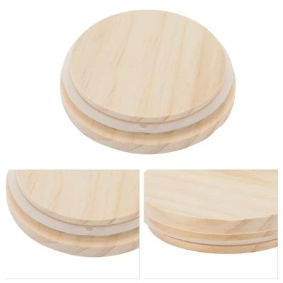 Unique Bargains Lightweight Hole-Free Cup Cover Wood Tone 1Pc 4 Unique Bargains Lightweight Hole-Free Cup Cover Wood Tone 1Pc - Image 2