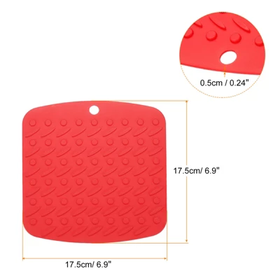 Unique Bargains Silicone Heat Resistant Non-slip Flexible Trivet Mats 6.9 X 6.9 Inch Red 2 Pcs 3 Unique Bargains Silicone Heat Resistant Non-slip Flexible Trivet Mats 6.9 X 6.9 Inch Red 2 Pcs