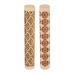 Unique Bargains Wood Clay Grain Texture Carved Fine Baking DIY Rolling Pins 2 Pcs -Kitchen Tools Shop GUEST f95b3192 0d44 4927 811d 5c9df89b6473