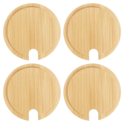 Unique Bargains Smooth Bamboo Coffee Mug Wooden Cup Lid With Spoon Hole 4 Pcs 6 Unique Bargains Smooth Bamboo Coffee Mug Wooden Cup Lid With Spoon Hole 4 Pcs - Image 4