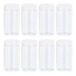 Unique Bargains Round Plastic Empty Jars With Transparent Screw Top Lids For Storage 8 Pcs -Kitchen Tools Shop GUEST fba814ff ae25 49d3 8f8b 971c1e40ff8b