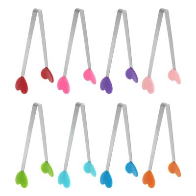 Unique Bargains Stainless Steel Silicone Tips Cooking Grilling Food Tongs 8 Pcs 9 Unique Bargains Stainless Steel Silicone Tips Cooking Grilling Food Tongs 8 Pcs - Image 7