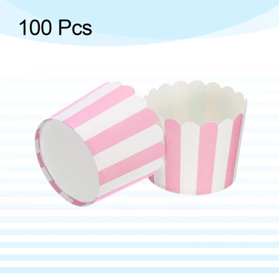 Unique Bargains Greaseproof Disposable Cakes Muffins Liners Stripe Paper Baking Cups 6oz 100 Pcs 4 Unique Bargains Greaseproof Disposable Cakes Muffins Liners Stripe Paper Baking Cups 6oz 100 Pcs - Image 2