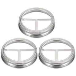Unique Bargains Stainless Steel Leak-Proof Mason Jar Toothbrush Holder Lids 3 Pcs -Kitchen Tools Shop GUEST fd092bd9 fc3f 4e3e a9c6 62bad2881584