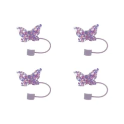 Unique Bargains Sparkling Butterfly Straw Cover Cap 4 Pcs -Kitchen Tools Shop GUEST fd784a24 8e90 42bd 98a8 29d364350a4c