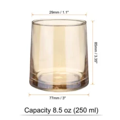 Unique Bargains Clear Glass Heavy Base Whiskey Glasses 4 Pcs