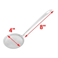 Unique Bargains Kitchen Long-Handle Stainless Steel Mesh Hanging Oil Filter Net Straine 4'' Dia