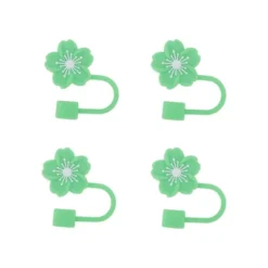 Unique Bargains Begonia Flower Straw Cover Cap 4 Pcs -Kitchen Tools Shop GUEST fe033ff9 82d1 4d04 bbb9 504318c302d2