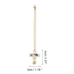 Unique Bargains Dried Flower Cross Water Cup Pendant Blue Green 1 Pc