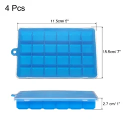 Unique Bargains Silicone Square Easy Ice Release 24 Grid Ice Cube Trays