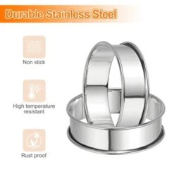 Unique Bargains Stainless Steel Double Rolled Nonstick Durable Cake Rings 10 Pcs 11 Unique Bargains Stainless Steel Double Rolled Nonstick Durable Cake Rings 10 Pcs -Kitchen Tools Shop GUEST ff95cd8a e188 4657 897b f7257426c94b